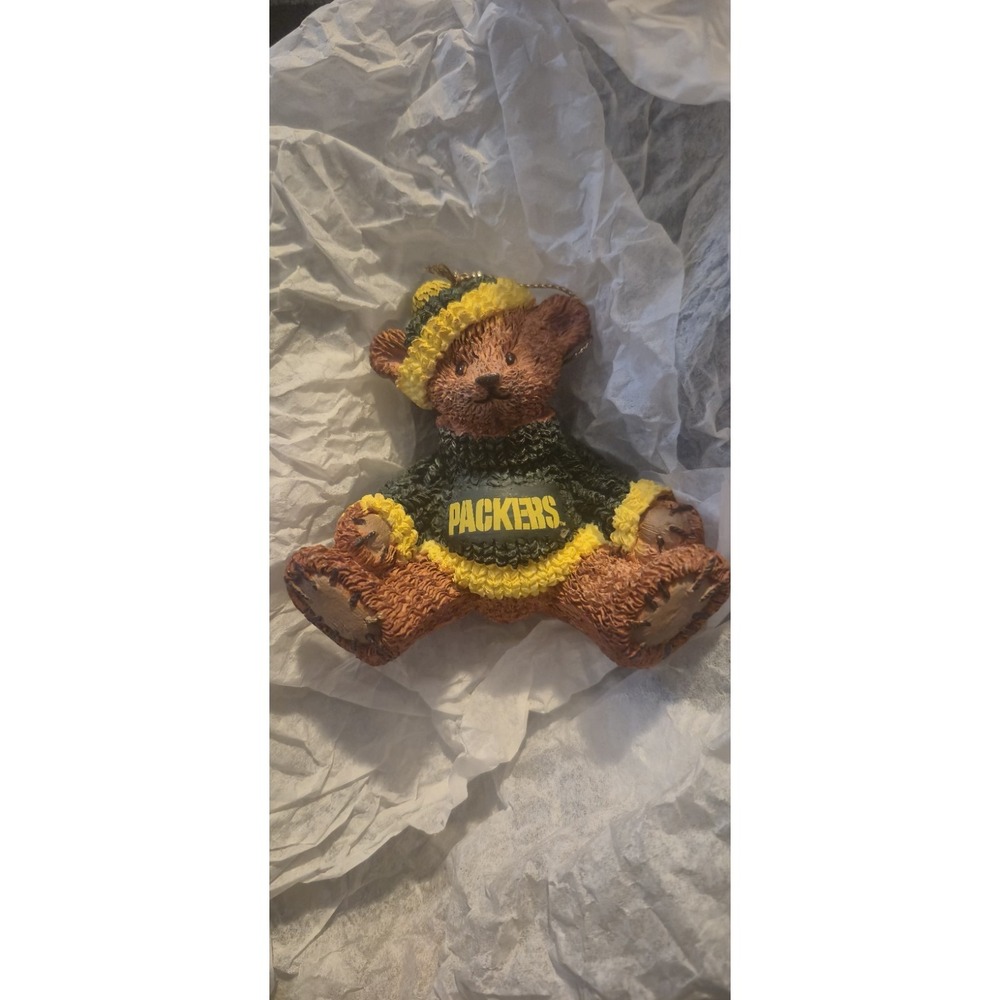 Green Bay Packers Teddy Bear Ornament – NFL Xmas Decor 🎄